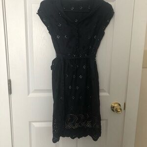 Navy blue eyelet shirt dress (Ann Taylor)